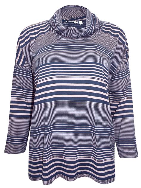 Adini - - Adini NAVY Camberwell Stripe Vestry Top - Size 12 to 18