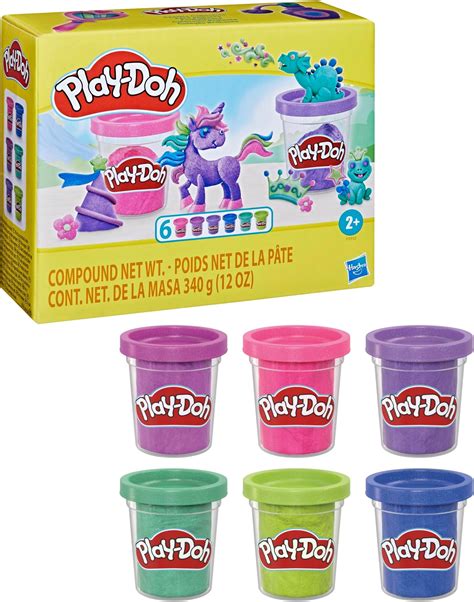 Amazon.com: Play-Doh 6 Pack Sparkling Clay Clay for Kids Kneading and