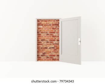 Door Blocked By Brick Wall Stock Illustration 79734343