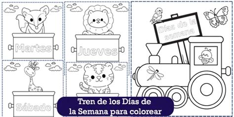 Tren de los días de la semana para Colorear PDF