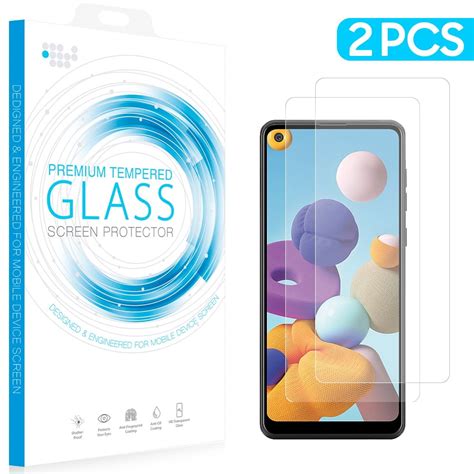 Samsung Galaxy A21 Tempered Glass Screen Protector Round Edges 026mm Arcing 9h Hardness Hd