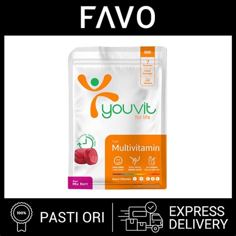 Jual Permen YouVit Multivitamin For Adults 7 Days 7 Gummies Shopee