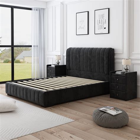 Black Velvet Bed Experience Luxury Easy Home Furniture