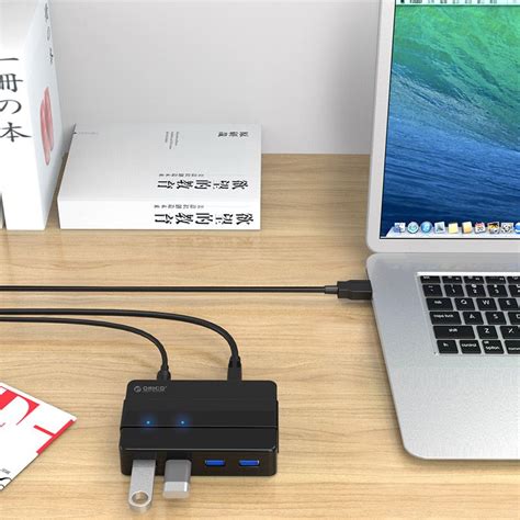 Orico H4928 U3 V1 EU BK BP 4 Portos USB3 0 HUB With Power Supply Black