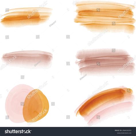 Orange Nude Brush Stroke Watercolor Splashes Stock Vector Royalty Free Shutterstock