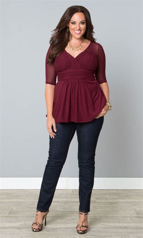 A Beautiful Burgundy Top Like Our Plus Size Inspired Illusion Mesh Top