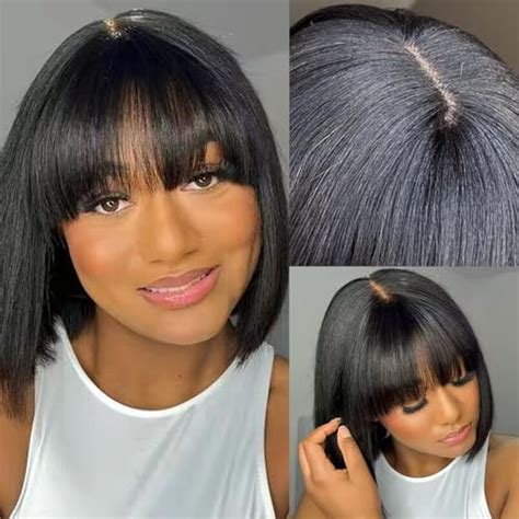 Amazon Rebecca Beauty Bob Wig With Bangs Human Hair Short