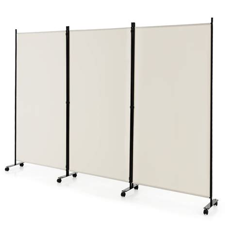 Buy Goflame Panel Folding Room Divider Ft Rolling Privacy Screen