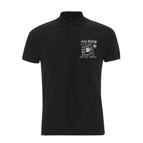 AUS ROTTEN Fuck Nazi Sympathy Polo Shirt Continental N Polo Shirt N Black Aus Rotten