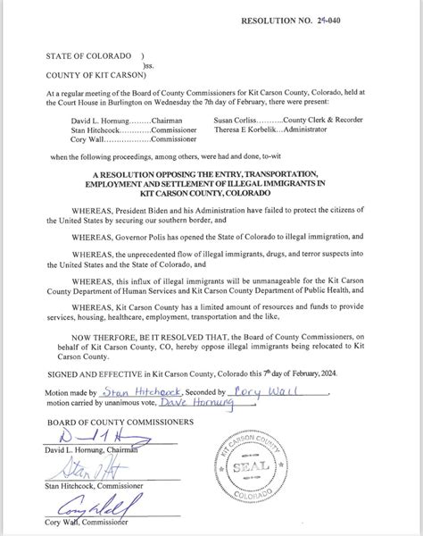 Kit - Kit Carson County Commissioners declared that we are not a ...