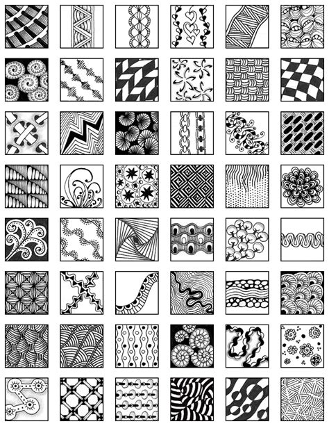 Zentangle Doodle Reference Sheet