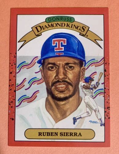 1990 Donruss Diamond Kings 3 Ruben Sierra Error Card No Black