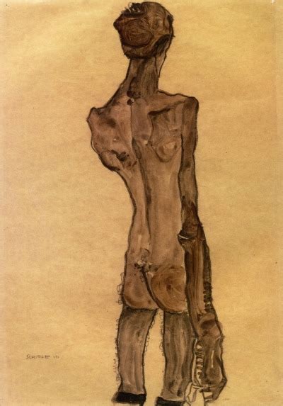 Standing Male Nude Back View Egon Schiele Mediu Tumbex