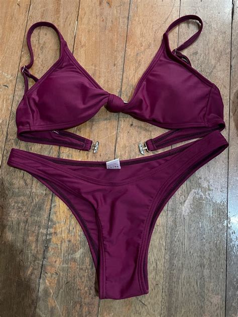 Sexy Cheeky Plum Bikini Set Swimsuit Swimwear Two Piece On Carousell