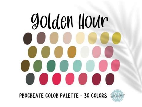 Golden Hour Procreate Color Palette Graphic By Ssandcodesigns · Creative Fabrica