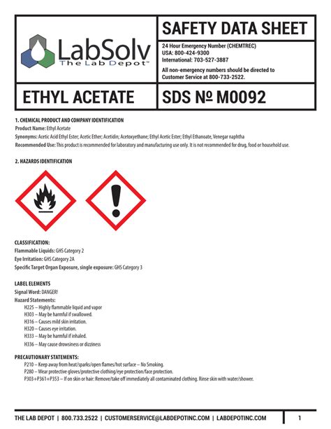 Ethyl Acetate M0092 Manualzz