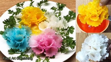 Colorful Flower Art From White Radish