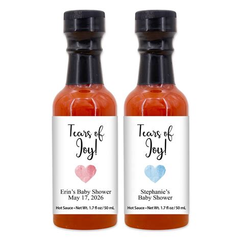 Hot Sauce Baby Shower Favors Hot Sauce Gift Mini Hot Sauce Custom Hot Sauce Tears Of Joy