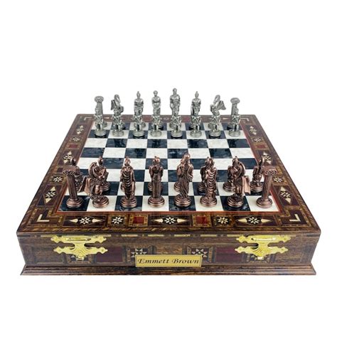 Greek Gods Metal Chess Etsy