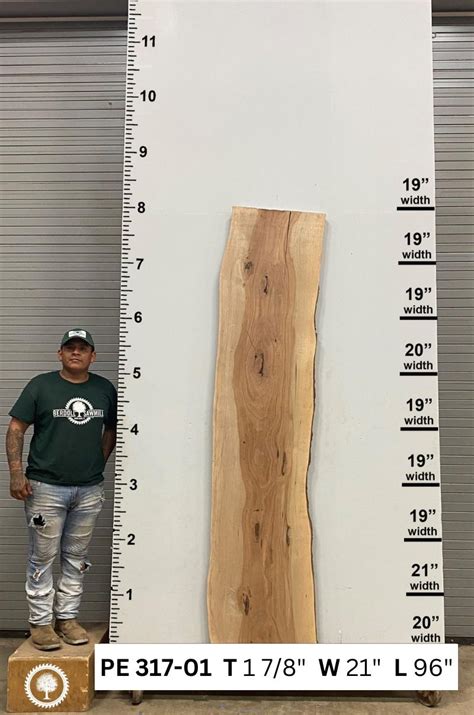 Live Edge Pecan Wood Slab PE 317 01 Berdoll Sawmill