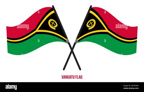 Vanuatu Flag Waving Vector Illustration On White Background Vanuatu