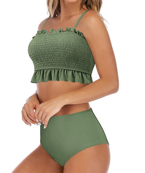 Ruffle High Waist Sexy Bikini Set B3588 Black S Artofit