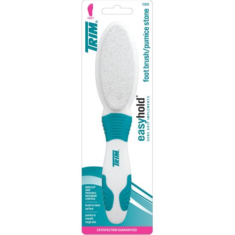 Trim Foot Care Easy Hold Non Slip Sure Grip Foot Brush And Pumice Stone