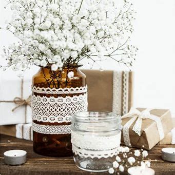 Hvid blonde bånd Party In A Box Party Party in a box Candle jars Lint
