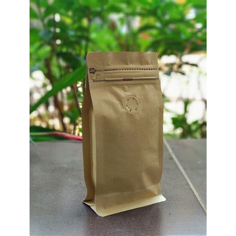 Jual Kemasan Kopi Kraft 125gr Packaging Kopi Flat Bottom With Valve