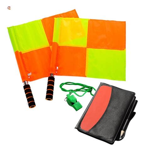 Kit De Rbitro De F Tbol Banderas A Cuadros Cartera Cuaderno Con