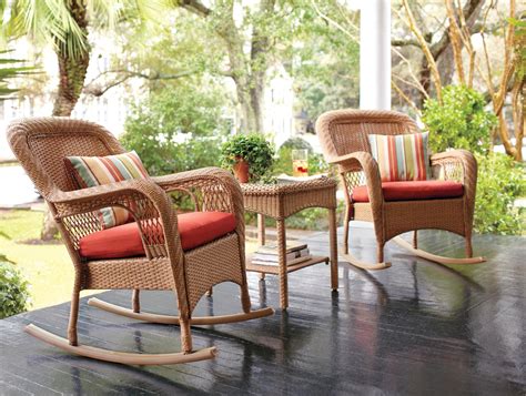 Martha Stewart Living Charlottetown Natural All Weather Wicker Patio Rocking Chair W Martha