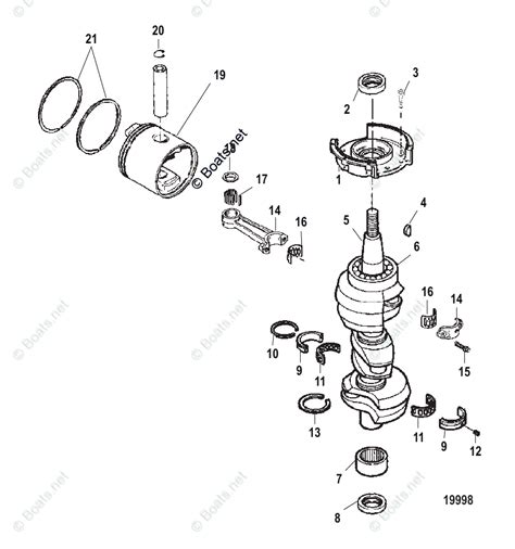 Force Outboard Oem Parts Diagram For Crankshaft Pistons And