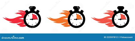 Express Timer Delivery Icons Vector Illustrations Isolated On White