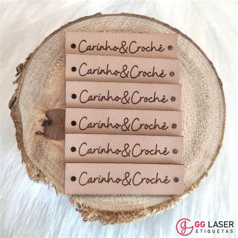 Etiqueta Couro Sintético Nude GG Laser Etiquetas