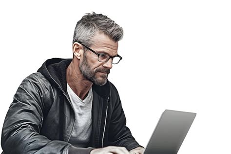 Premium Ai Image A Man Working On A Laptop