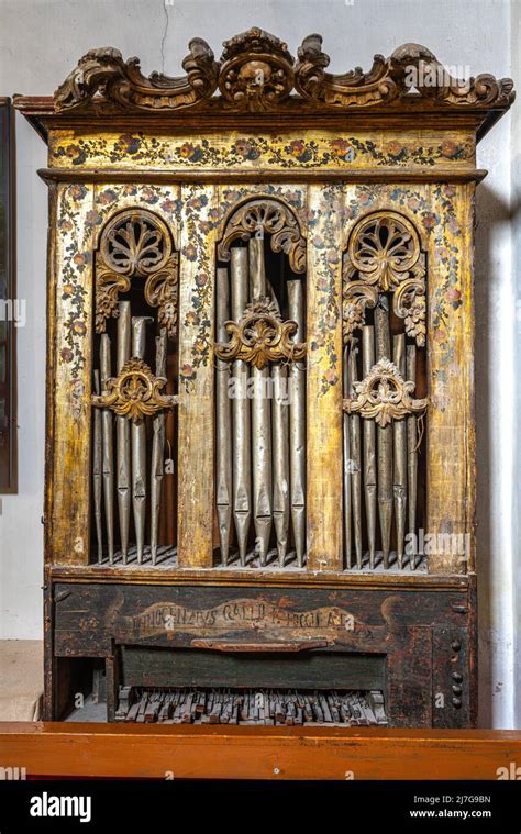 Ancient Pipe Organ From The 1700s Now In Ruins In The Church Of