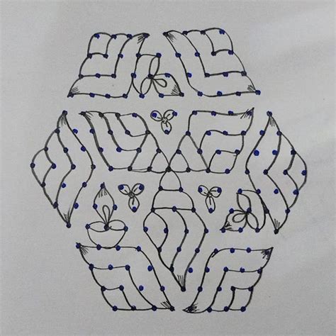 15 Dots Rangoli Design