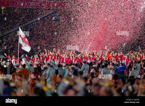 Birmingham Uk 28th July 2022 The England Team During The Opening