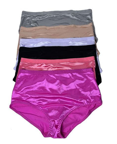 6 Pieces Plus Zie Women Tummy Slimmer Briefs High Waist Satin Bikini Panty 2XL 4XL 3XL XXXL
