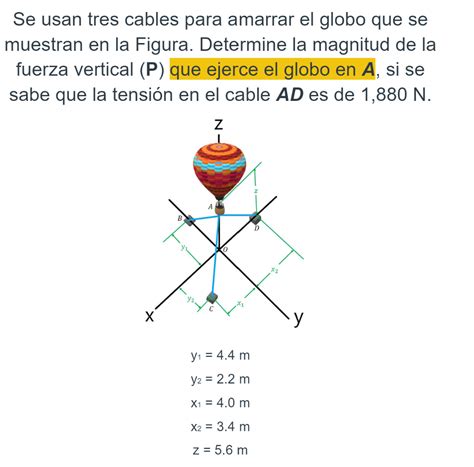 Resuelto Se Usan Tres Cables Para Amarrar El Globo Que Se Chegg Mx