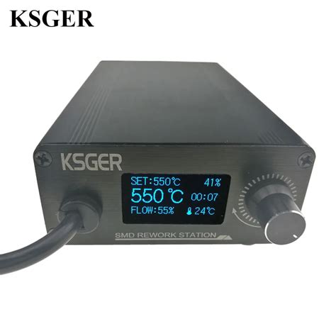 KSGER In T12 Soldering Station STM32 OLED DIY Air Dryer 9501 Aluminum Alloy Handle Hot Gun SMD