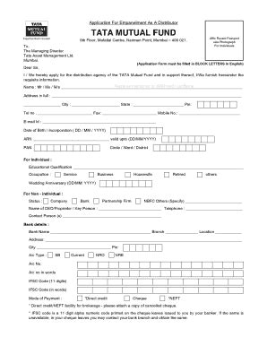 Tata Mutual Fund Online Empanelment Fill Online Printable Fillable