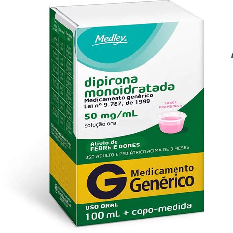 Qual A Diferença Da Dipirona Sódica Para Dipirona Monoidratada - Dipirona Sódica 50mg Medley Genérico Solução 100ml - ok