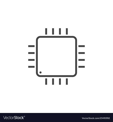 Integrated Circuit Chip Icon Graphic Design Vector Image