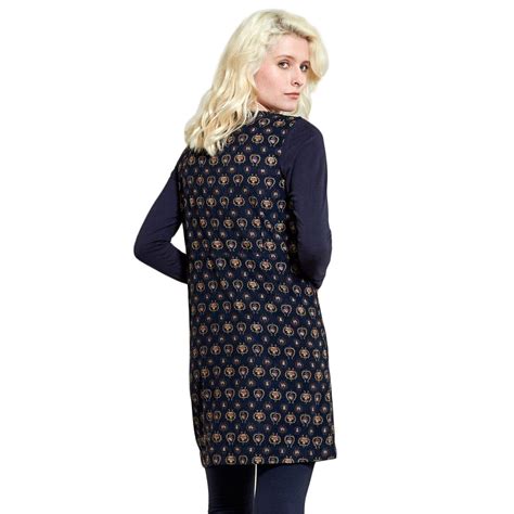 Nomads Pinafore S Retro Patterned Tunic Dress In Navy