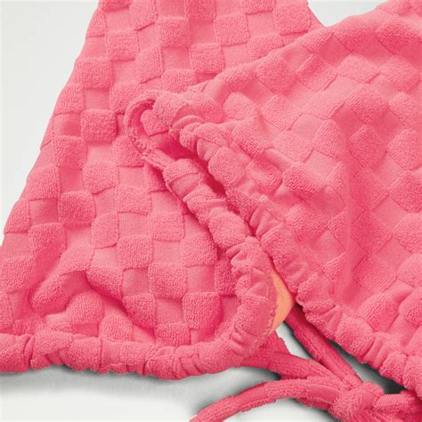 FLU3NTE Terry Triangle Bikini Top Pink Speedo UK