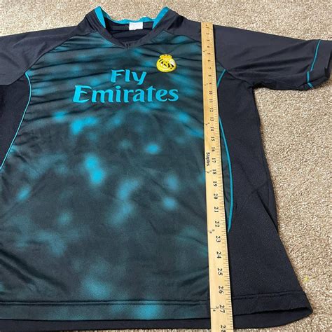 Fly Emirates Real Madrid Jersey Black Aqua Arsenal Depop