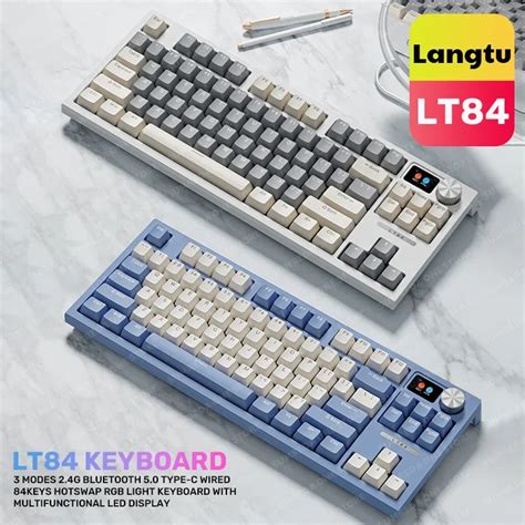 Langtu Tipo C Teclado Mec Nico Fio Teclas Sem Impacto Rgb Sem Fio Bluetooth Gamer Hot Swap