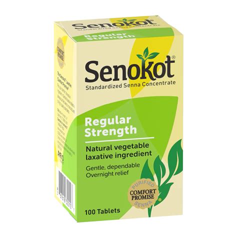 Senokot Regular Strength 100 Tablets Natural Vegetable Laxative