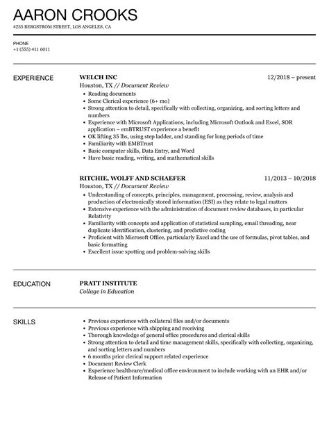 Document Review Resume - Islandwomanculebra Blog
